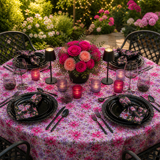 Petal & Noir Soirée—Styled Table