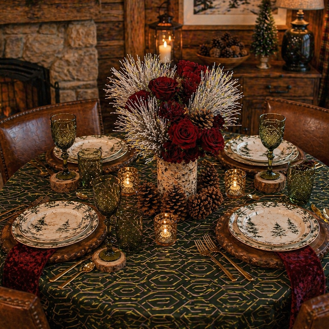 Evergreen Woodland Soirée—Styled Table